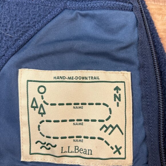 L.L. Bean Kids Navy Blue Full-Zip Fleece Hoodie Jacket With Pockets 3T - Picture 5 of 6